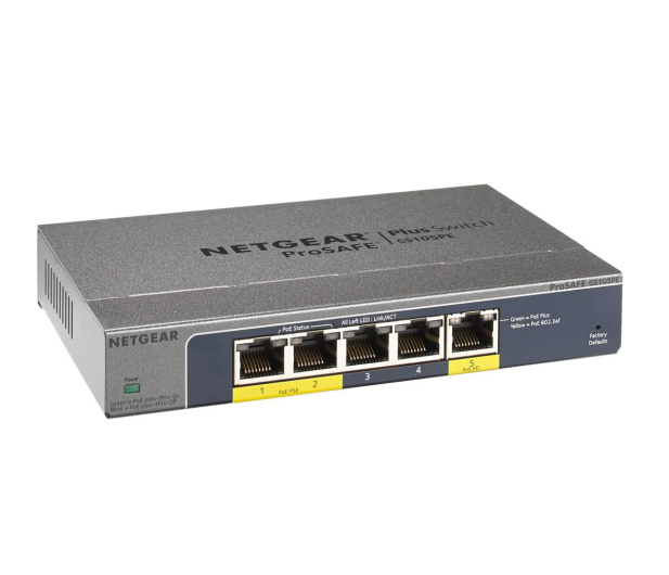 NETGEAR Unmanaged Plus 5xGE (2xPoE+) GS105PE - 225876 - zdjęcie 2